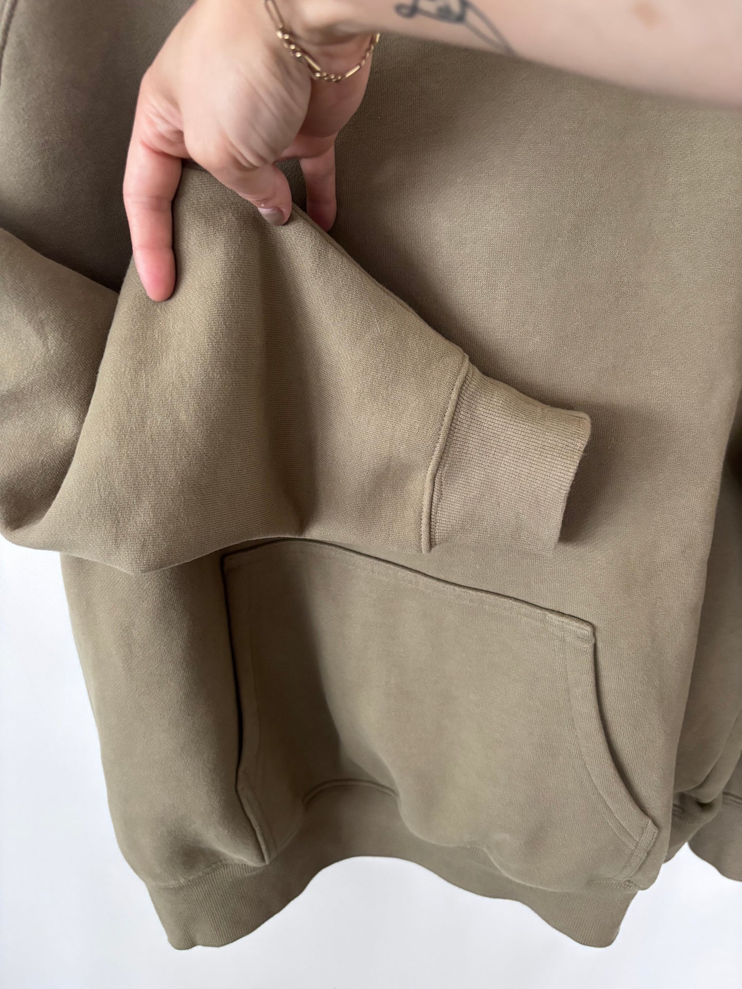 Aritzia Mega Fit Sweatfleece Hoodie Olive Green | Sz Small