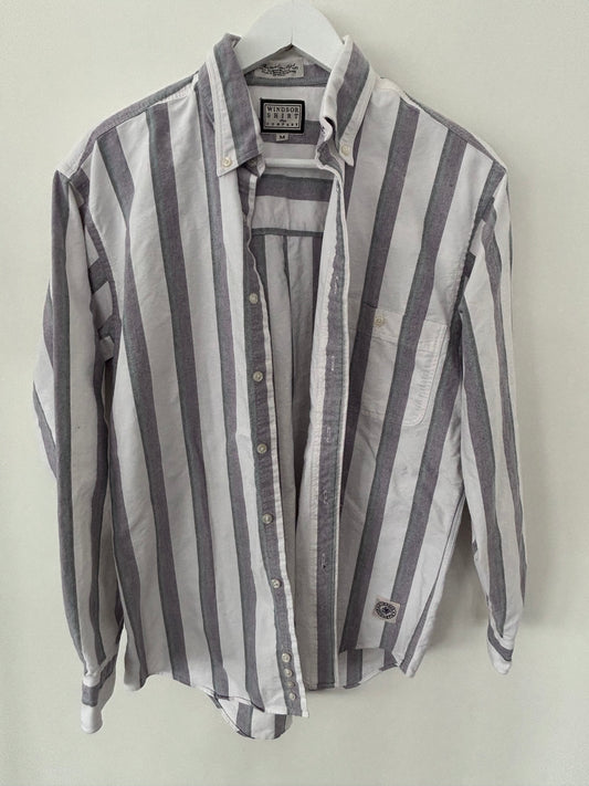 Windsor Striped Cotton Button Up | Sz Medium (fits large)