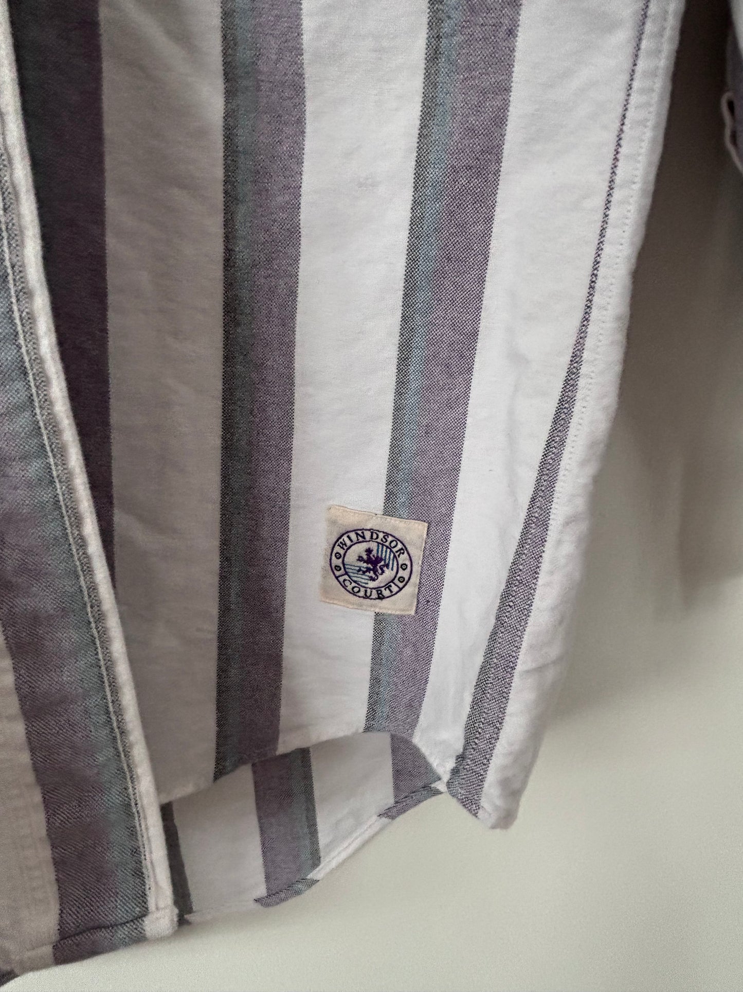 Windsor Striped Cotton Button Up | Sz Medium (fits large)