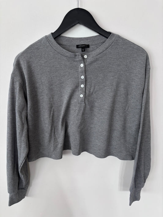 Dynamite Grey Waffle Henley Top | Sz XS (fits like medium)