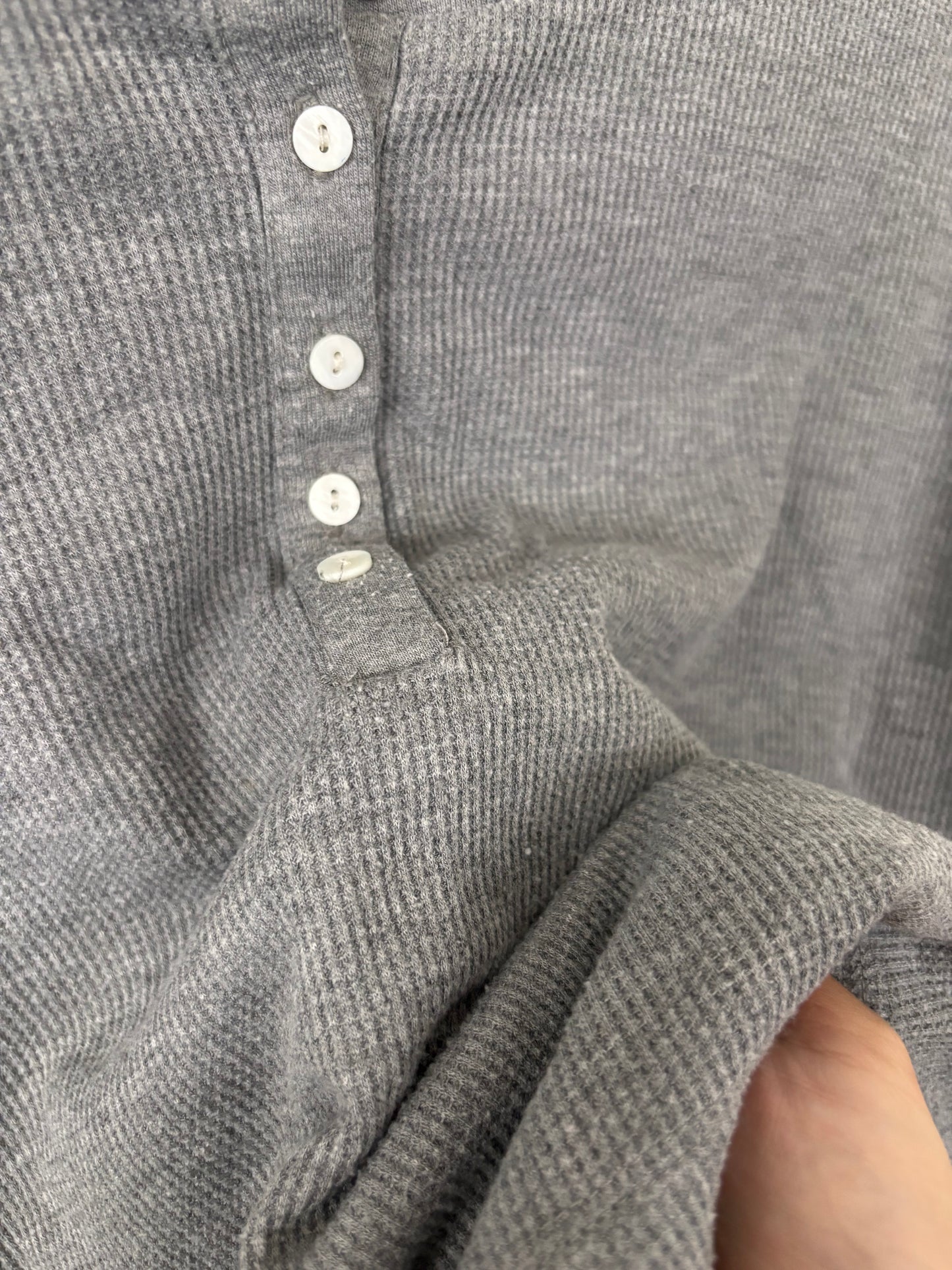 Dynamite Grey Waffle Henley Top | Sz XS (fits like medium)