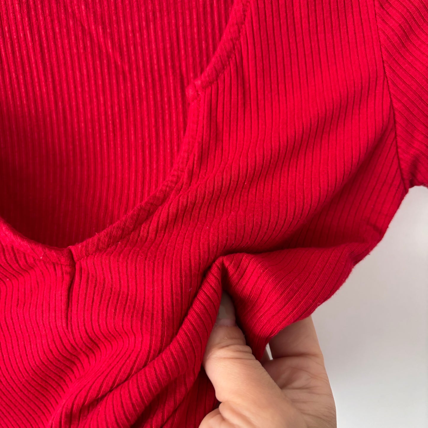 Garage Red Ribbed Tee | Sz XS
