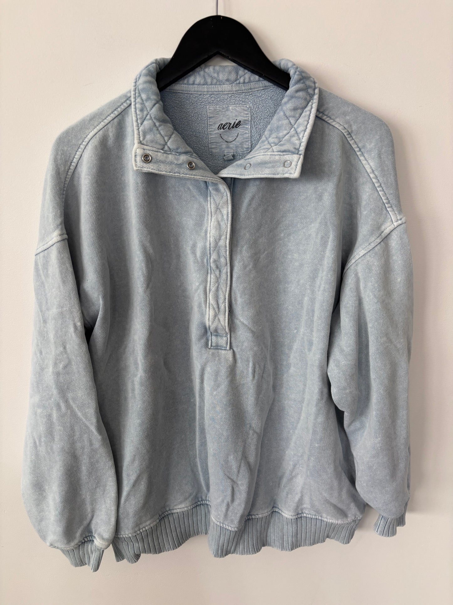 Aerie Oh Snap! Sweatshirt in Light Blue | Sz Small (very oversized)