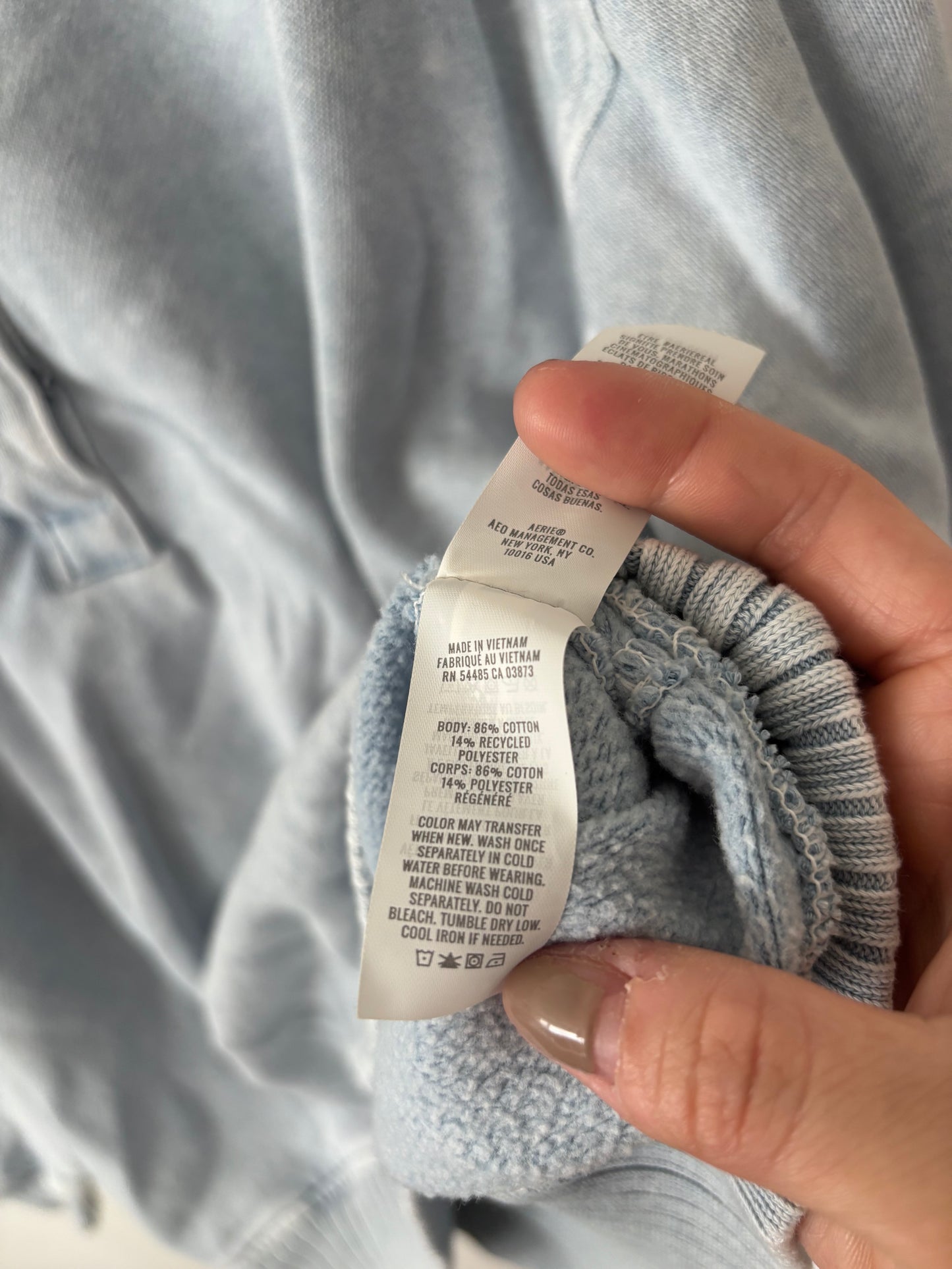 Aerie Oh Snap! Sweatshirt in Light Blue | Sz Small (very oversized)