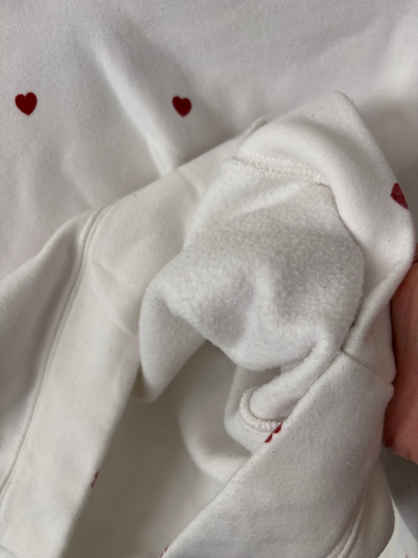Brunette the Label All Over Heart Hoodie (Red*/White) | Sz XS/S (oversized)