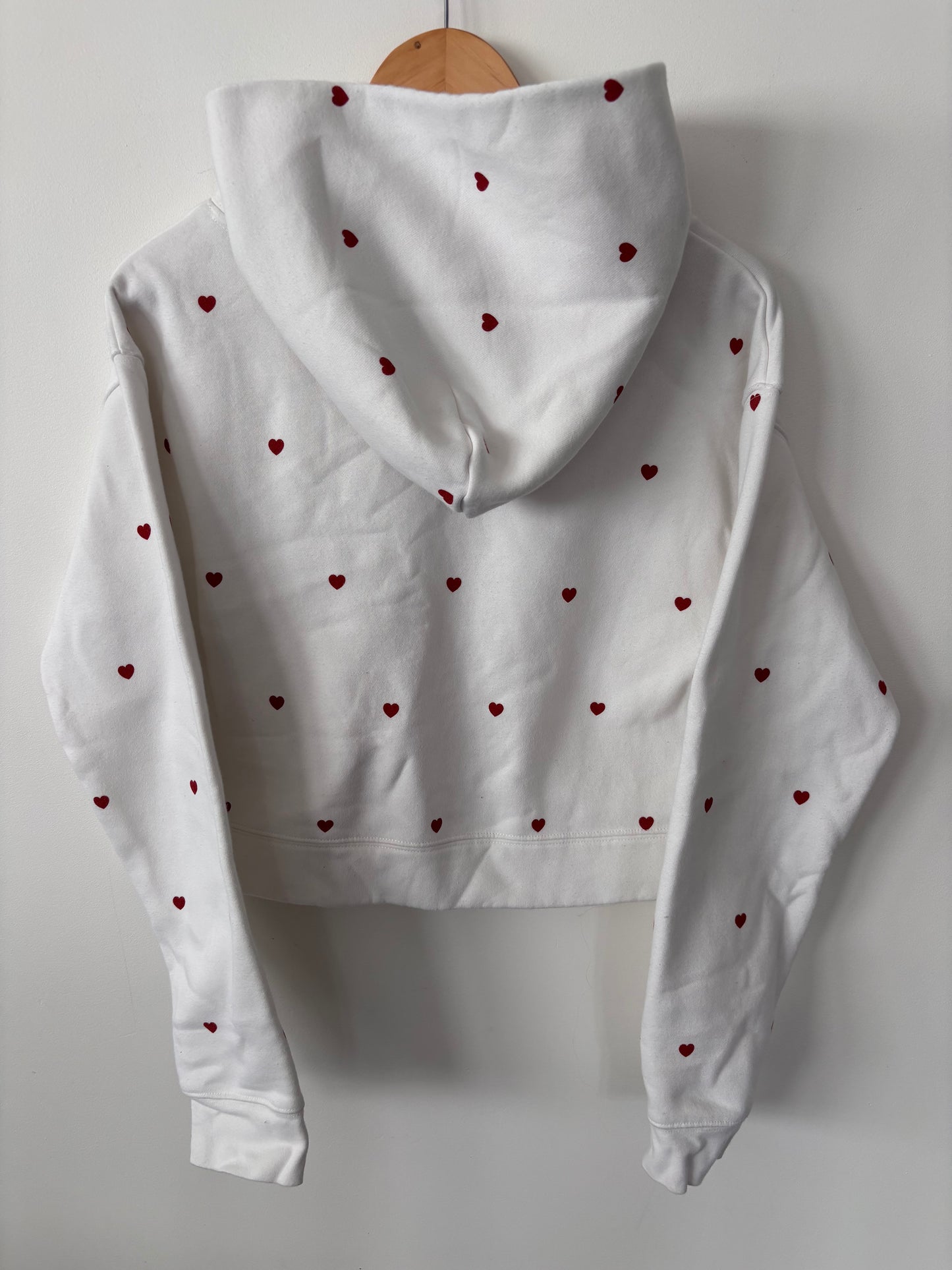 Brunette the Label All Over Heart Hoodie (Red*/White) | Sz XS/S (oversized)
