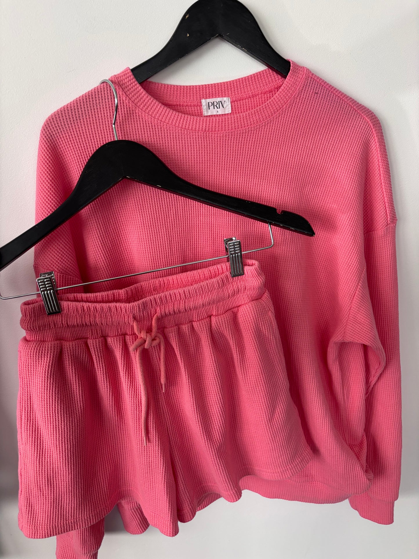 Priv Everyday Waffle Set in Hot Pink | Sz Small