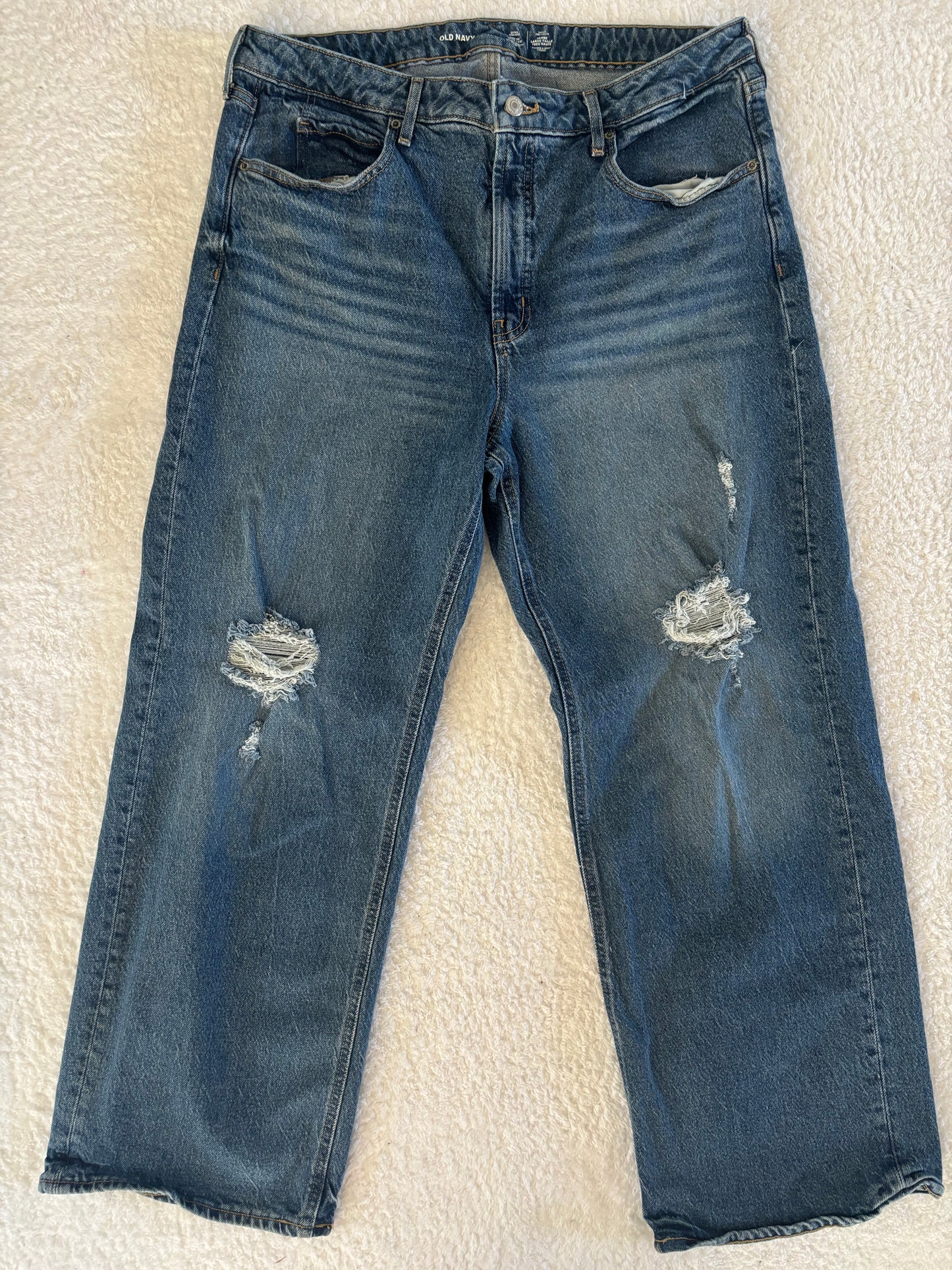 Old Navy Sky-High Wide leg (med blue, lightly distressed) | size 16 (N02N18)