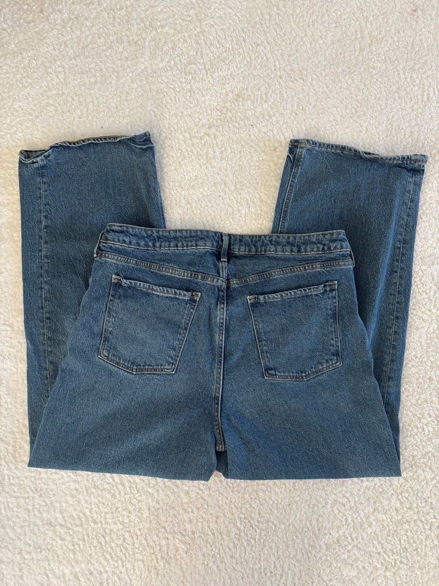 Old Navy Sky-High Wide leg (med blue, lightly distressed) | size 16 (N02N18)