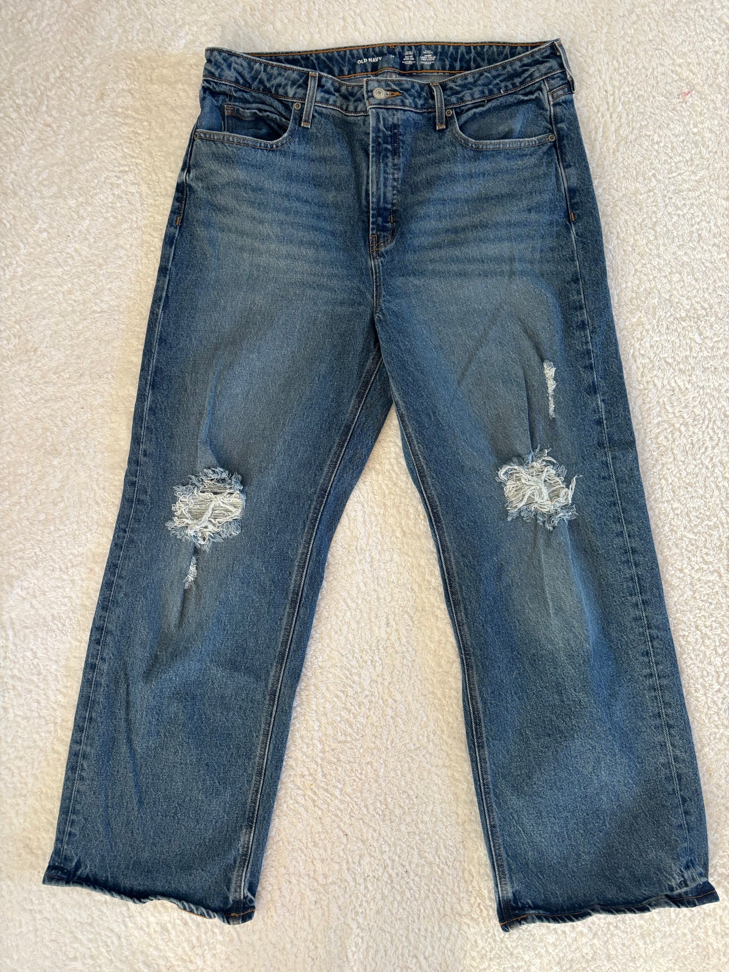 Old Navy Sky-High Wide leg (med blue, lightly distressed) | Size 14 (N03N18)