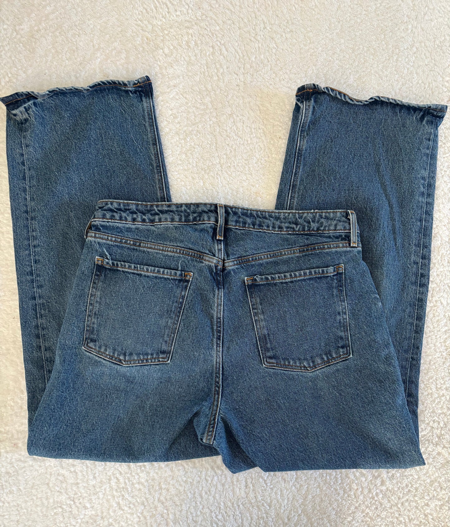 Old Navy Sky-High Wide leg (med blue, lightly distressed) | Size 14 (N03N18)