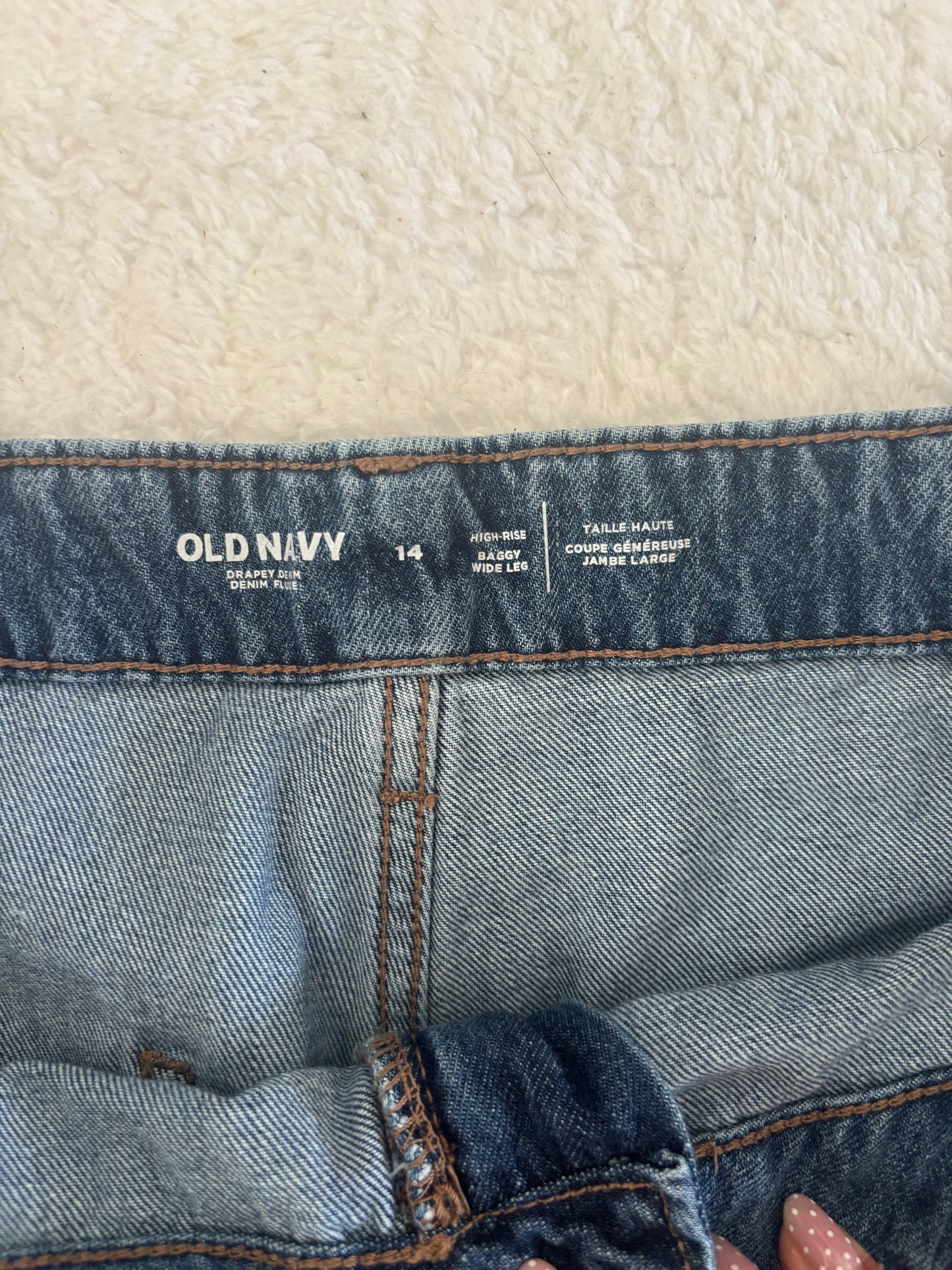 Old Navy HR Baggy Wide Leg / Pocket Jeans | Sz 14 (N05N18)
