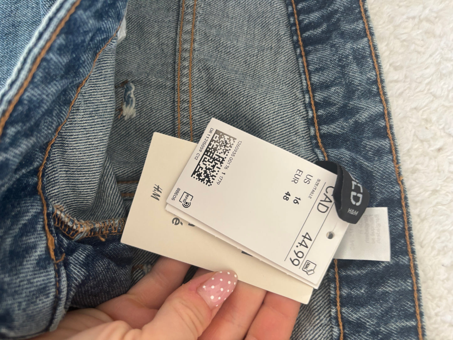 H&M Straight HR Braided Cropped Jeans | Sz 16 NWT (N04N18)