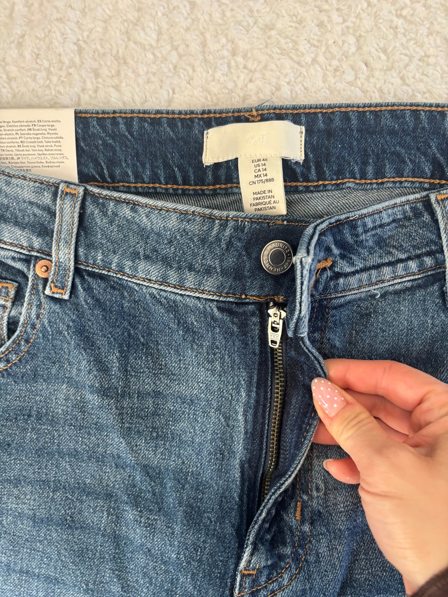 H&M HR Wide Leg Jeans | Sz 14 NWT (N06N18)