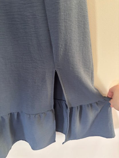 Eclipse Blue Ruffled Midi Dress | Sz Large