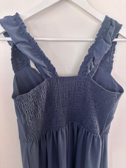 Eclipse Blue Ruffled Midi Dress | Sz Large