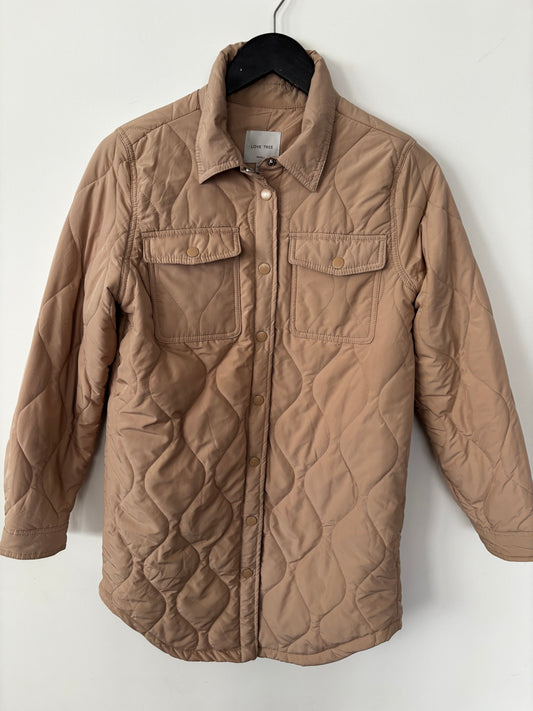 Love Tree Tan Light Puffer Jacket | Small (N57E2)