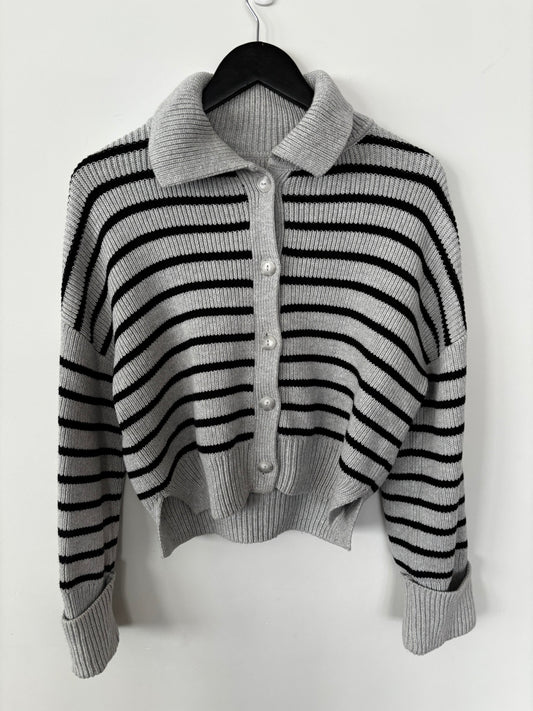 Abercrombie Heavy Knit Collared Cardigan | Small (fits like medium)(N55C1)