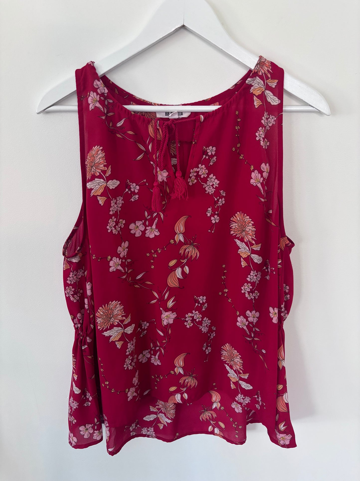 BB Dakota Red Floral Blouse | Large