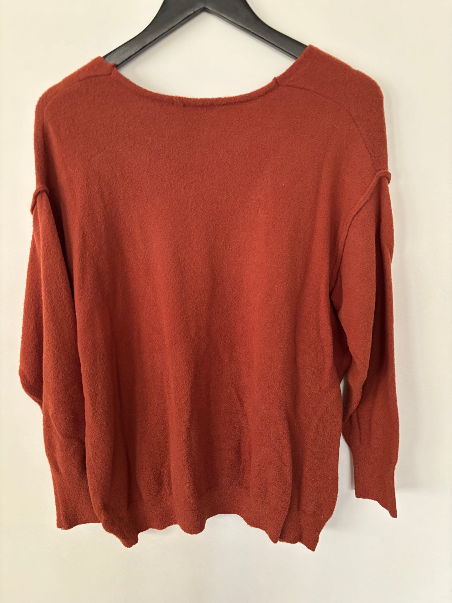 Dex Reverse Seam V-neck Sweater | Medium Oversized