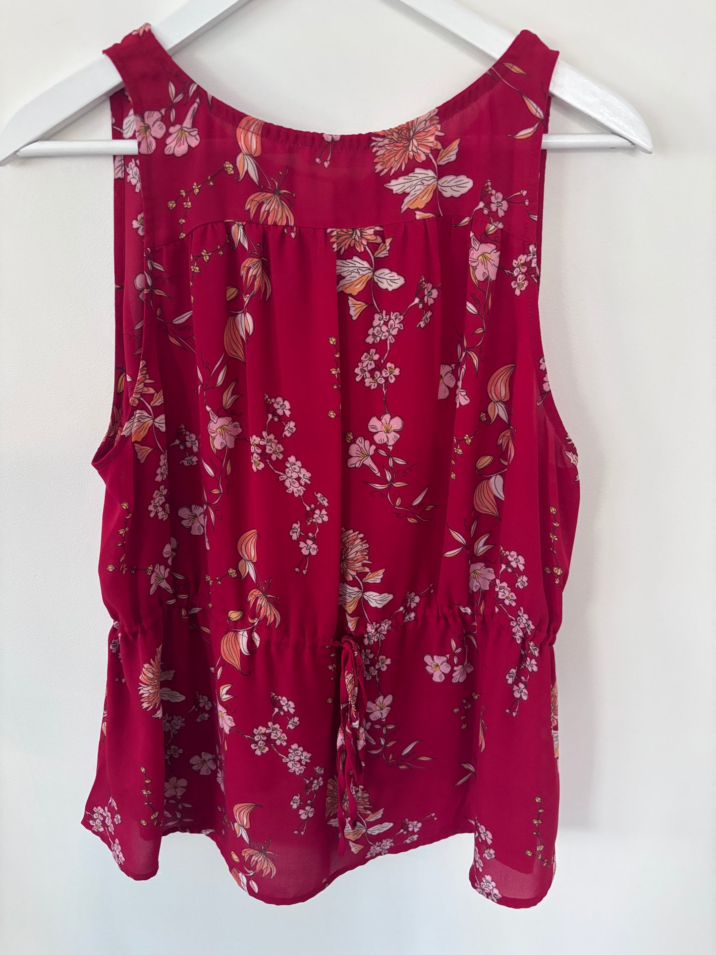 BB Dakota Red Floral Blouse | Large