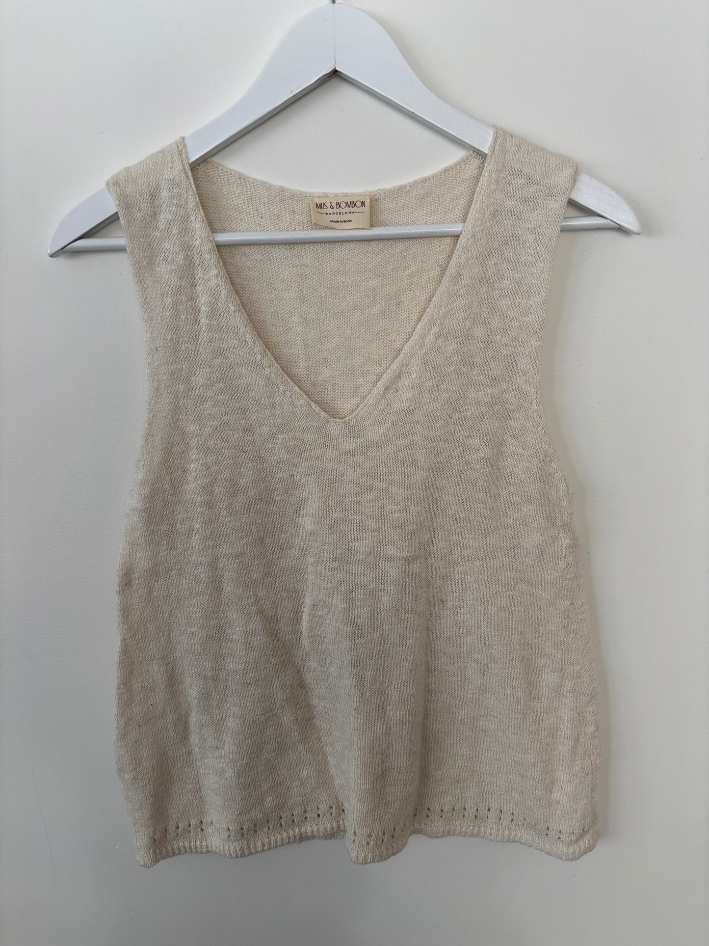 Mus & BomBon Ecru Knit Tank | Sz Small (fits big)(F110C1)