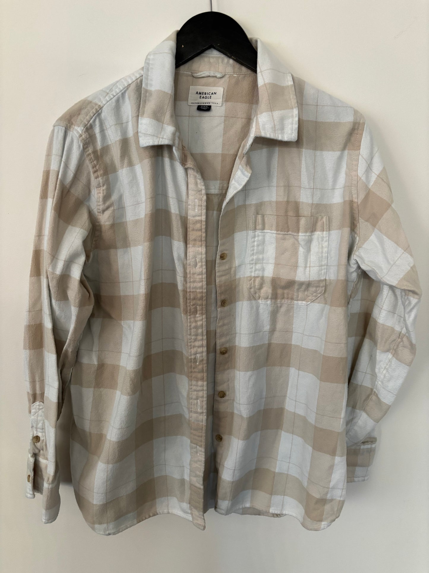 AE Plaid Button Down Flannel Shirt | Medium (N40S20)