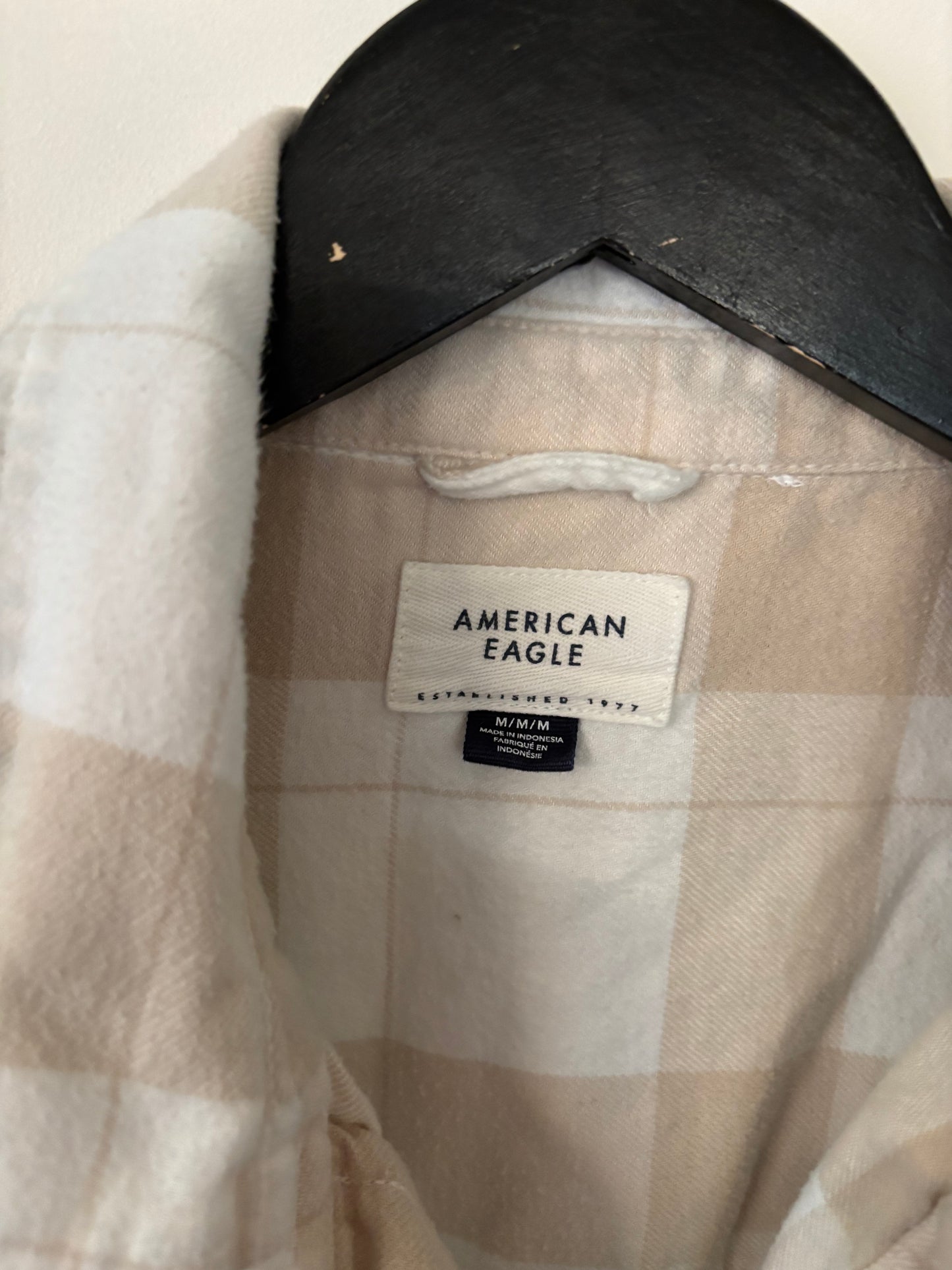 AE Plaid Button Down Flannel Shirt | Medium (N40S20)