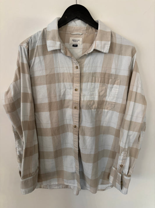 AE Plaid Button Down Flannel Shirt | Medium (N40S20)