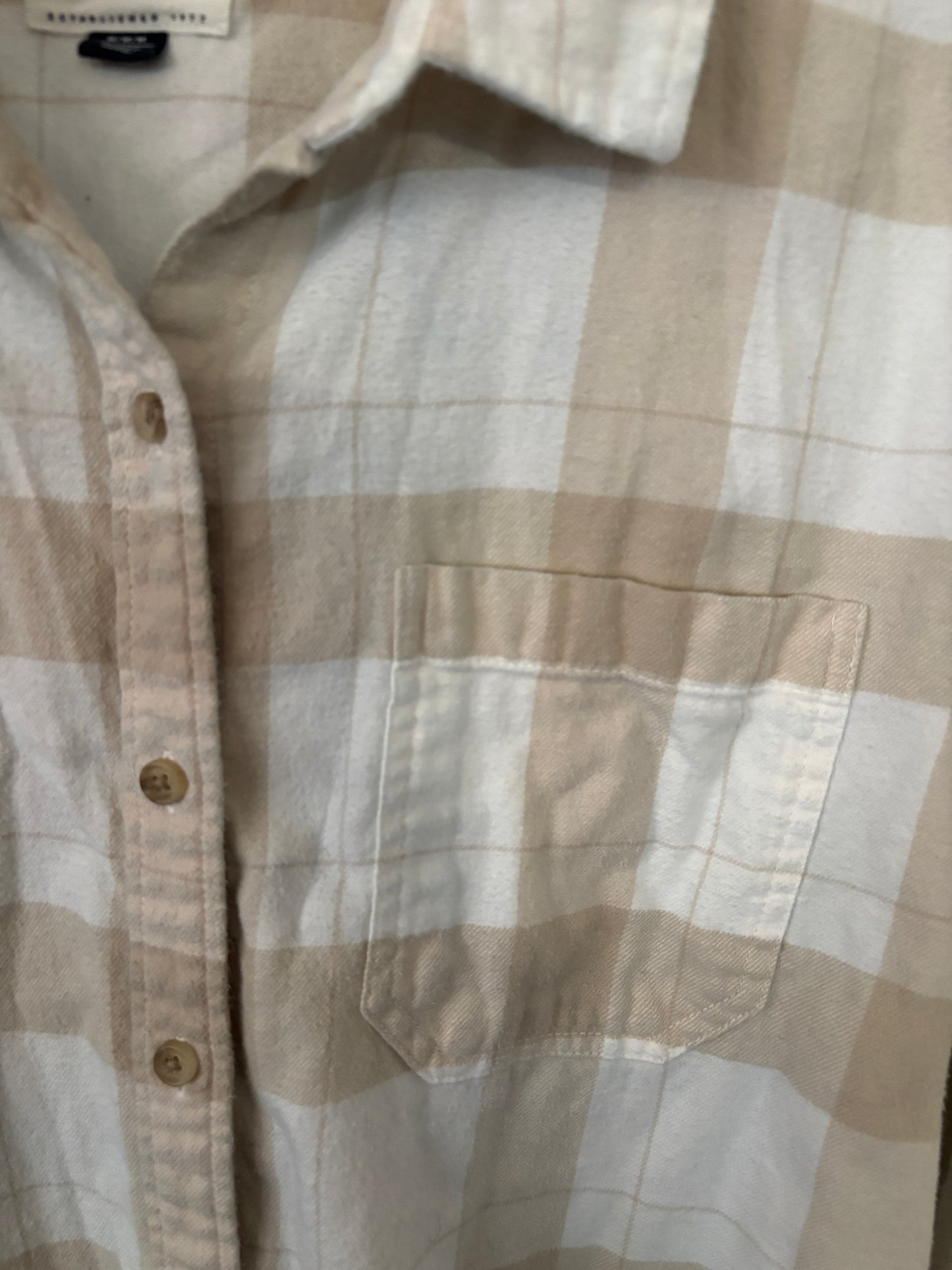 AE Plaid Button Down Flannel Shirt | Medium (N40S20)