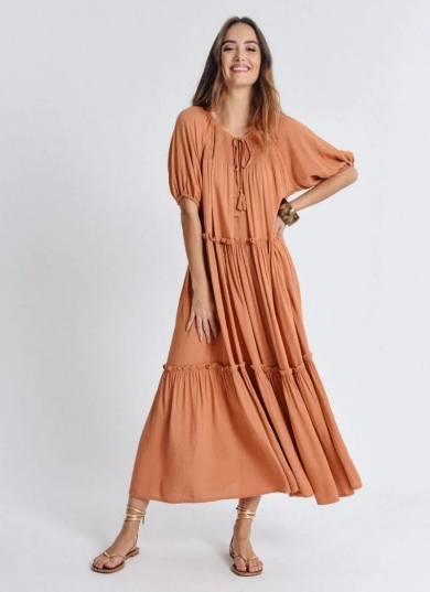 Molly Bracken Tiered Maxi Dress | Small