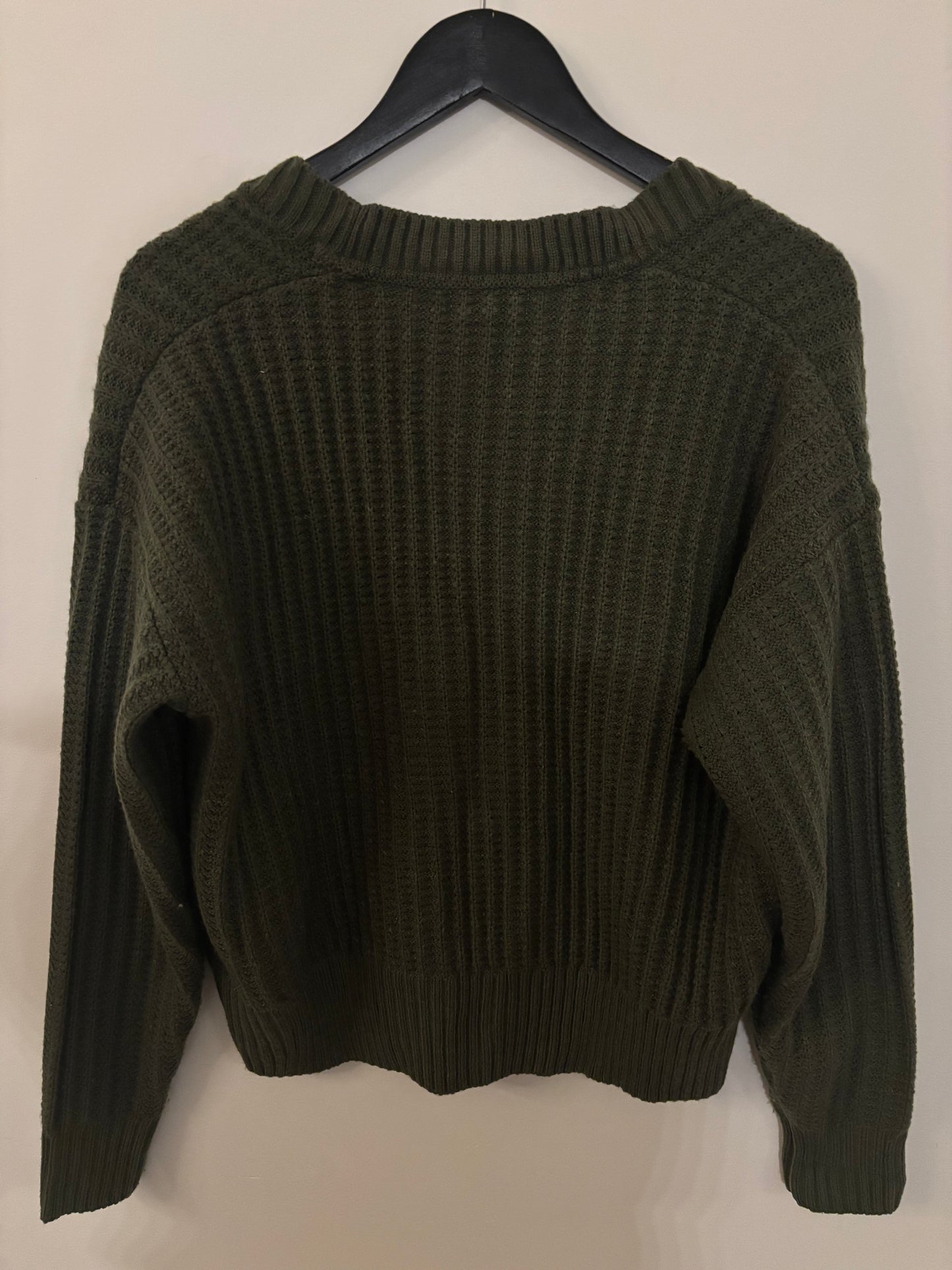 WH1 Green Knitted V-neck Cardigan | Large