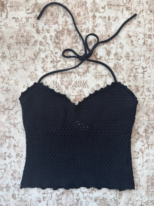 Wilfred/Aritzia Sweatheart Crochet Halter Top | Small