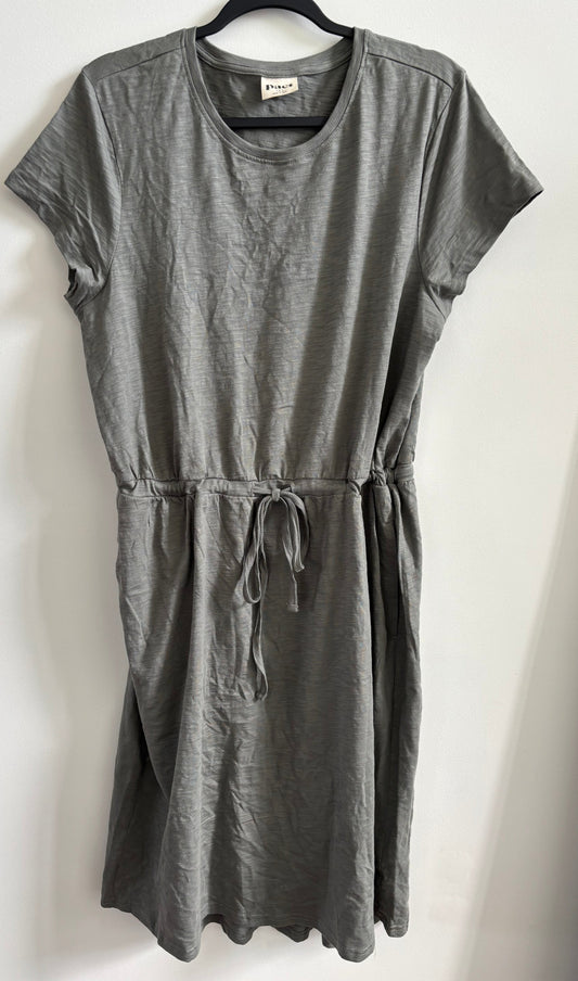 Pact Relaxed Slub Weekend Dress (grey/green) | Large