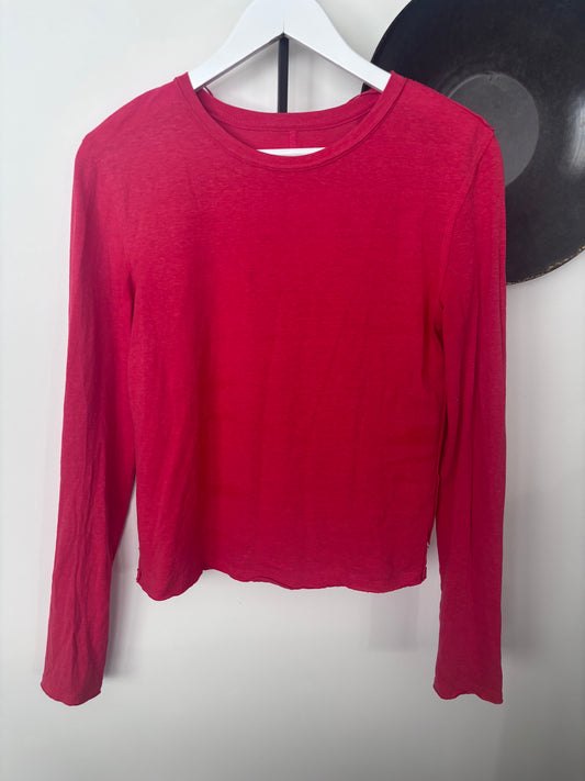 * CS We The Free Red Nova LS Top | Sz Small Oversized (CS03C1)