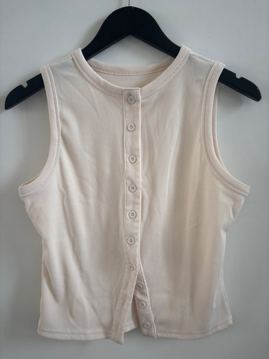 Soft Ribbed Button Down Top | Fits Medium/Large