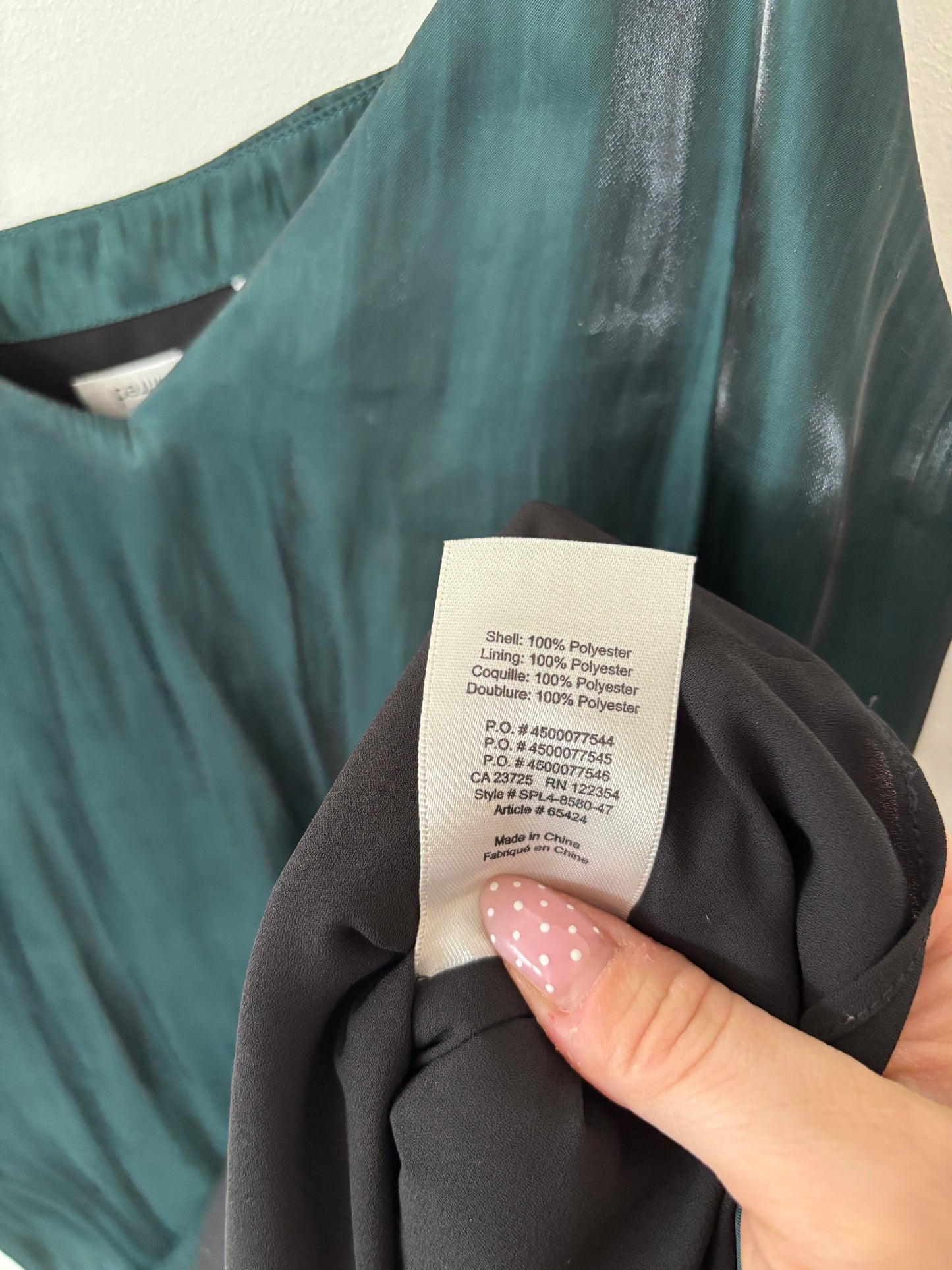 Wilfred / Aritzia Emerald Green Shimmer Slip Dress | Medium (N127S2)