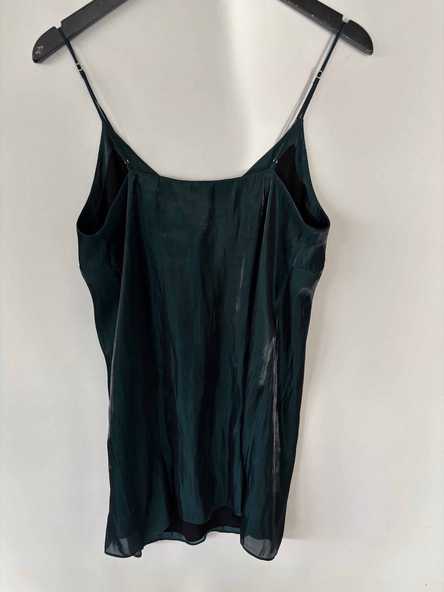 Wilfred / Aritzia Emerald Green Shimmer Slip Dress | Medium (N127S2)