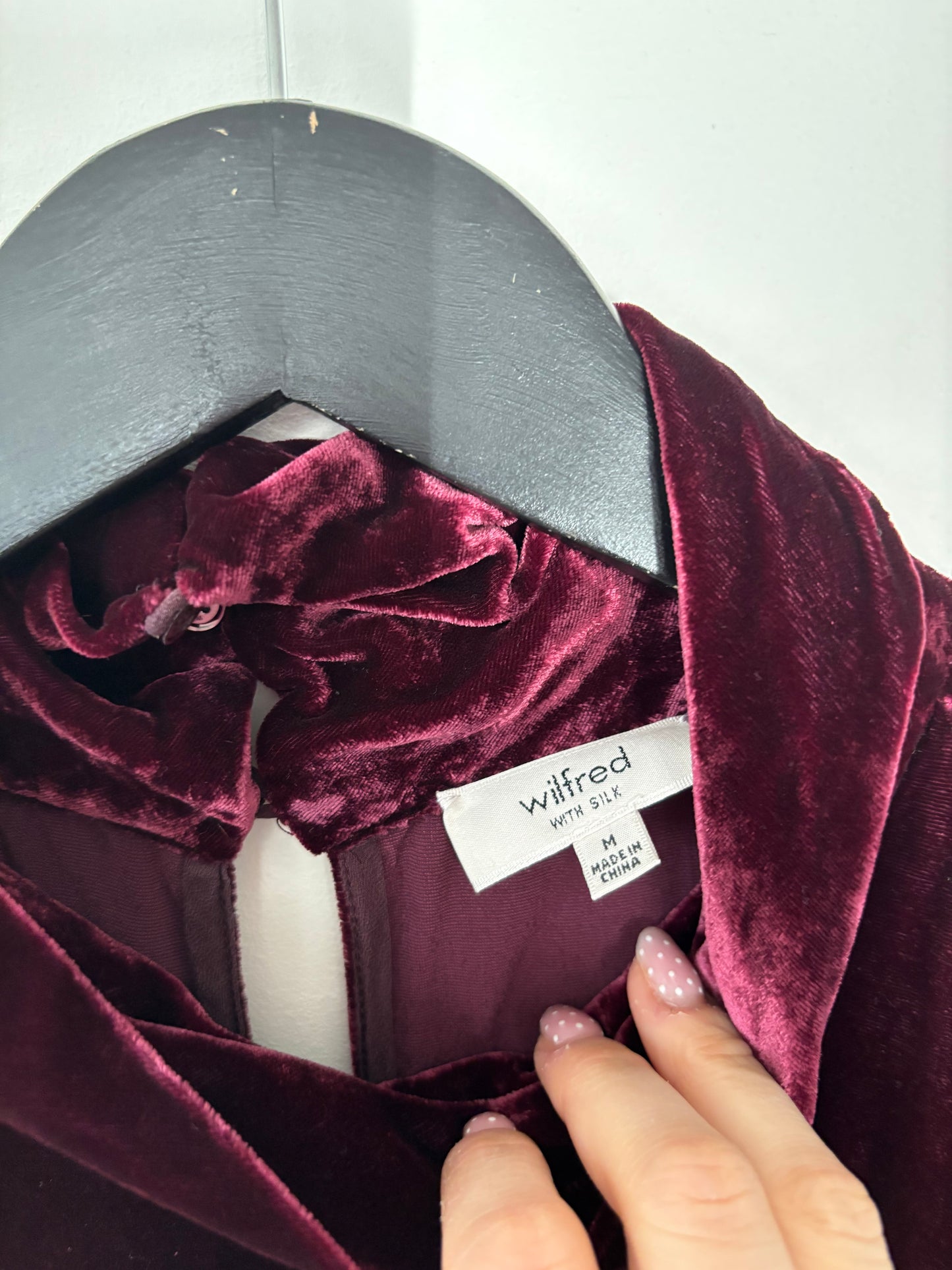 Wilfred Poncet Dress in Velvet Burgundy | Medium (N126S2)