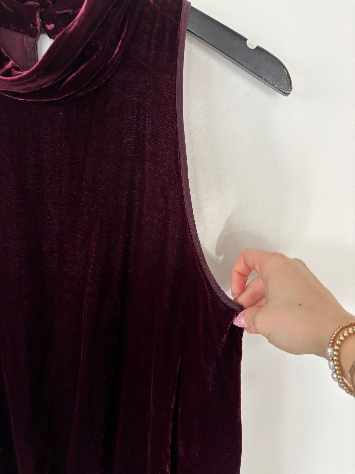 Wilfred Poncet Dress in Velvet Burgundy | Medium (N126S2)