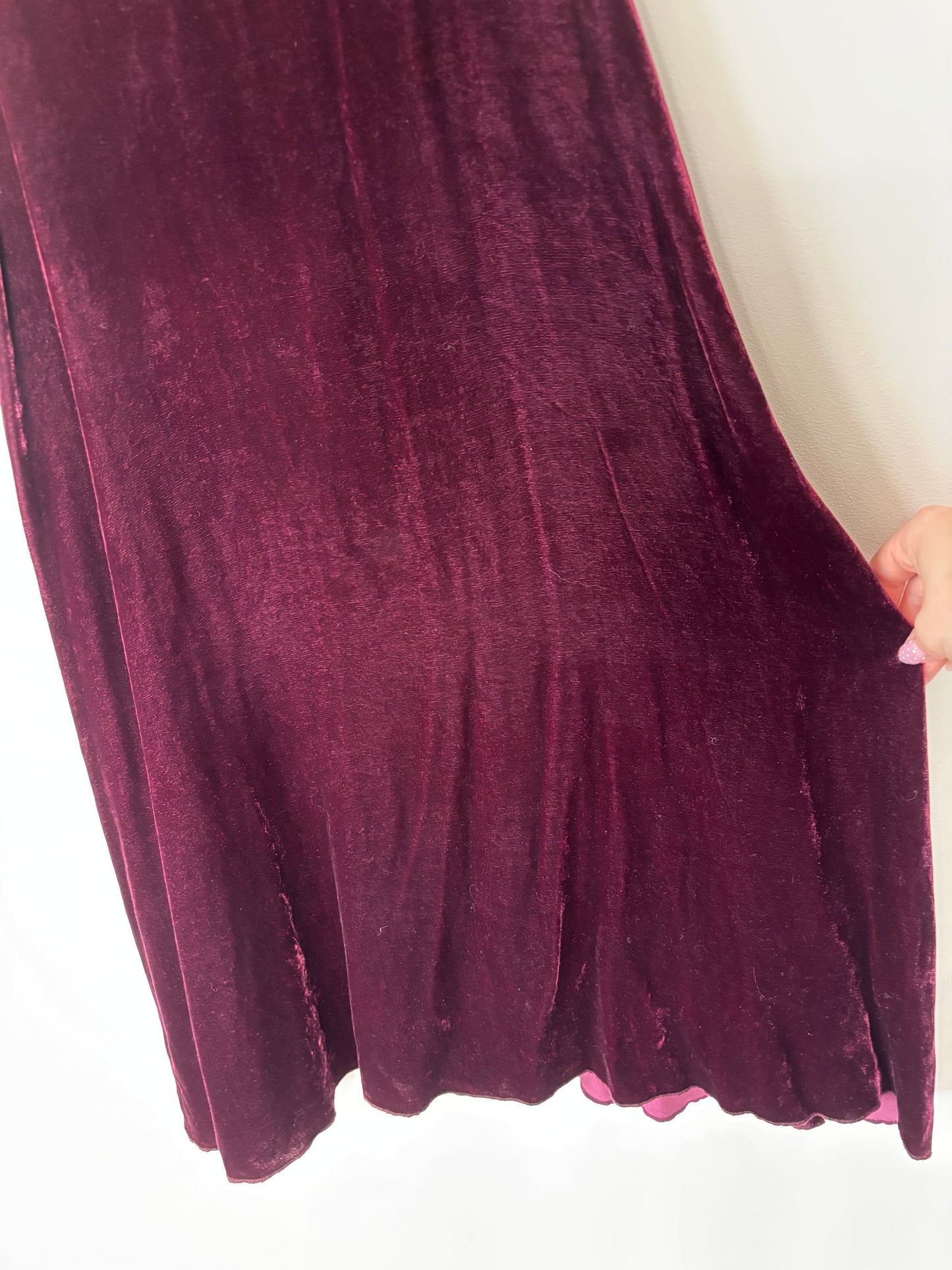 Wilfred Poncet Dress in Velvet Burgundy | Medium (N126S2)