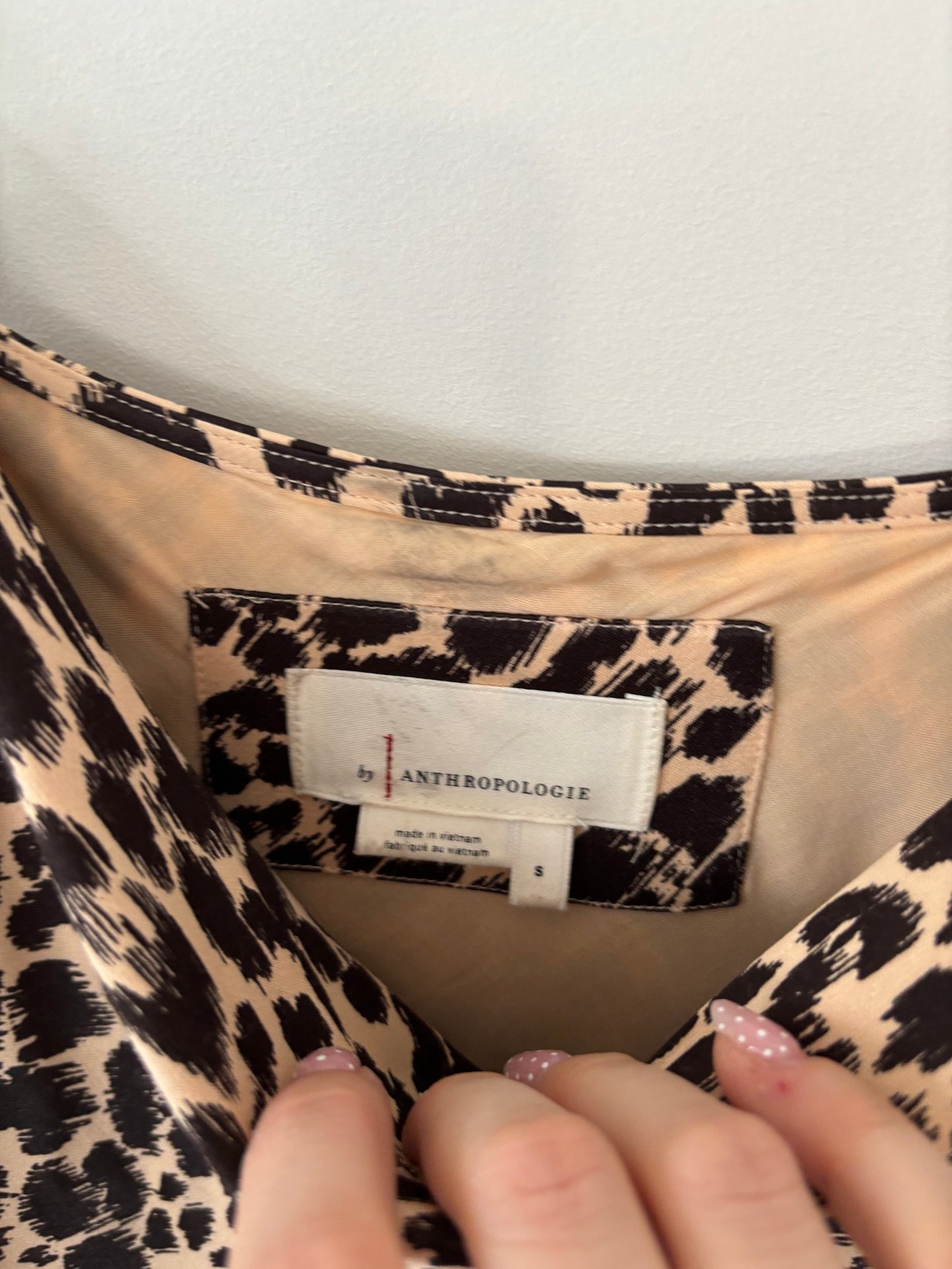 Anthropologie Elyse Printed Bias Slip Dress | Small (N128S2)