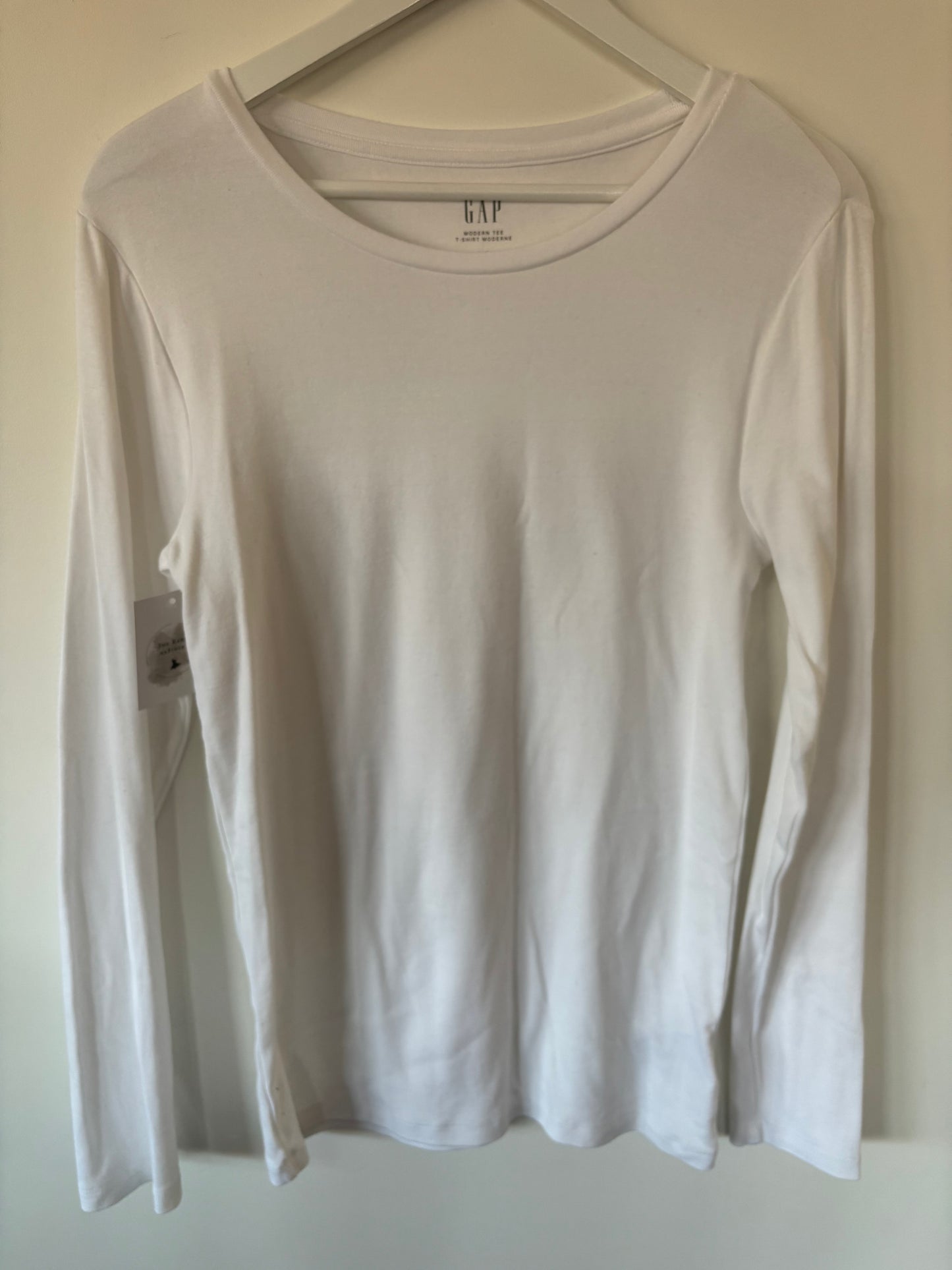 Gap White Modern Crewneck T Shirt | Large (N79N19)