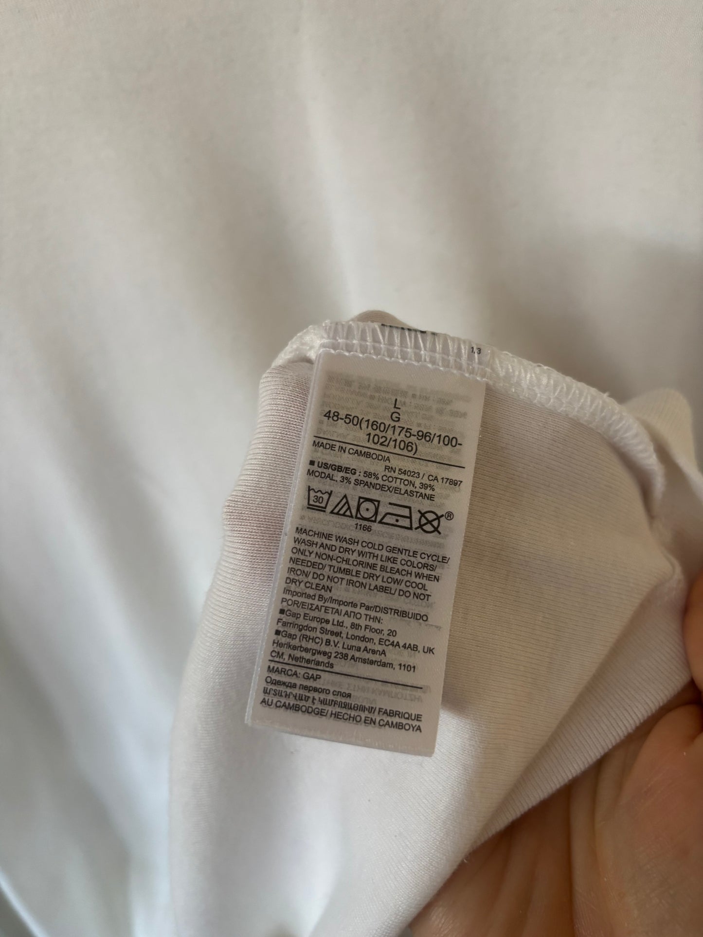 Gap White Modern Crewneck T Shirt | Large (N79N19)