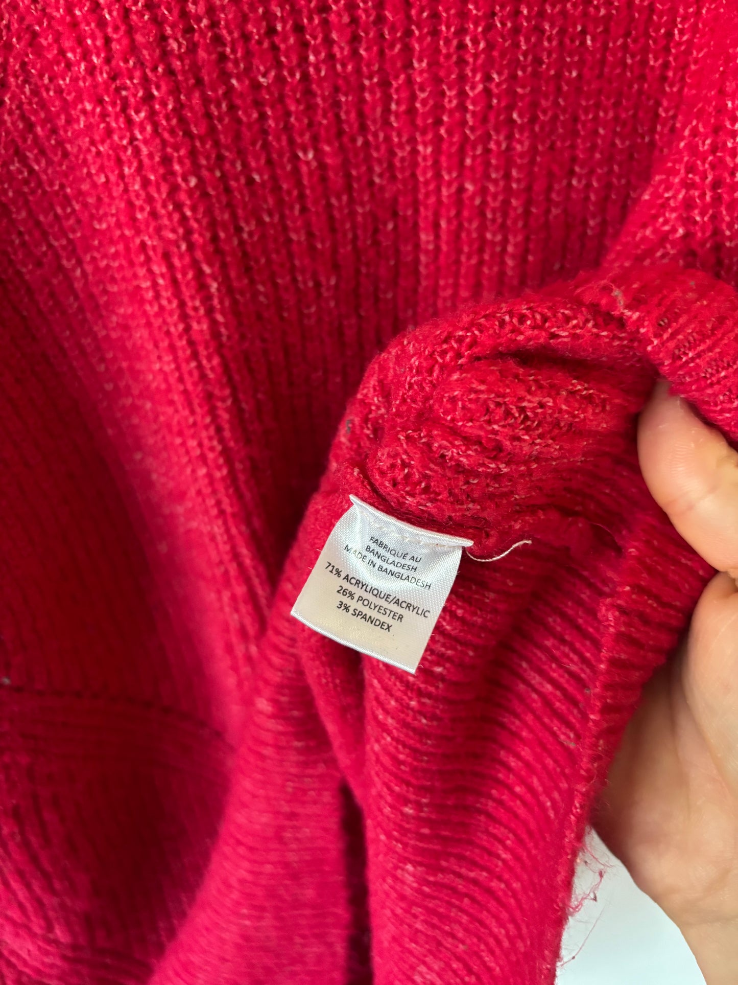 Cherry Red/Pink Lightweight Knit Sweater | Medium (N152W2)