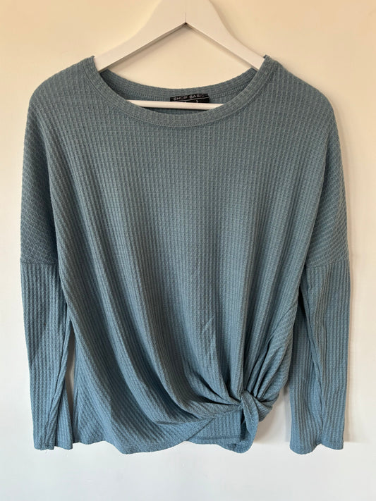 Waffle Textured Long Sleeve with Knot Hem | Small (N144M12)