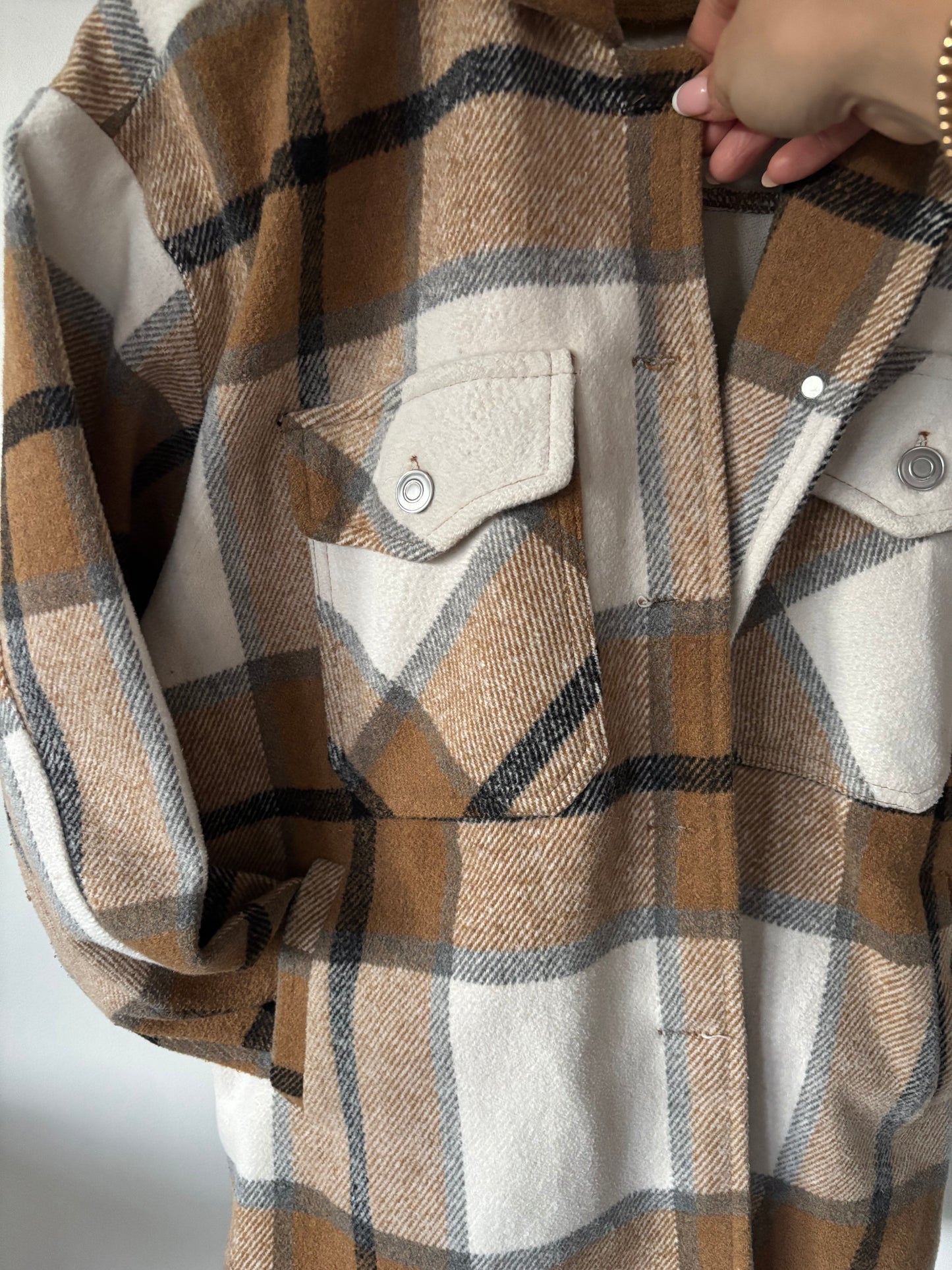 Davi & Dani Plaid Oversized Jacket | Small