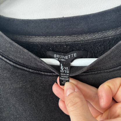 Brunette the Label Jetblack Crewneck Sweater | Sz L/XL