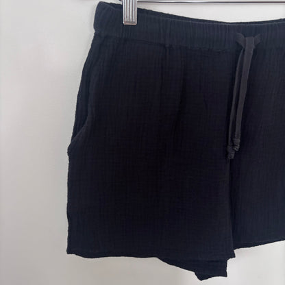 Wilfred Free Cotton Sail Shorts in Black | Sz Medium