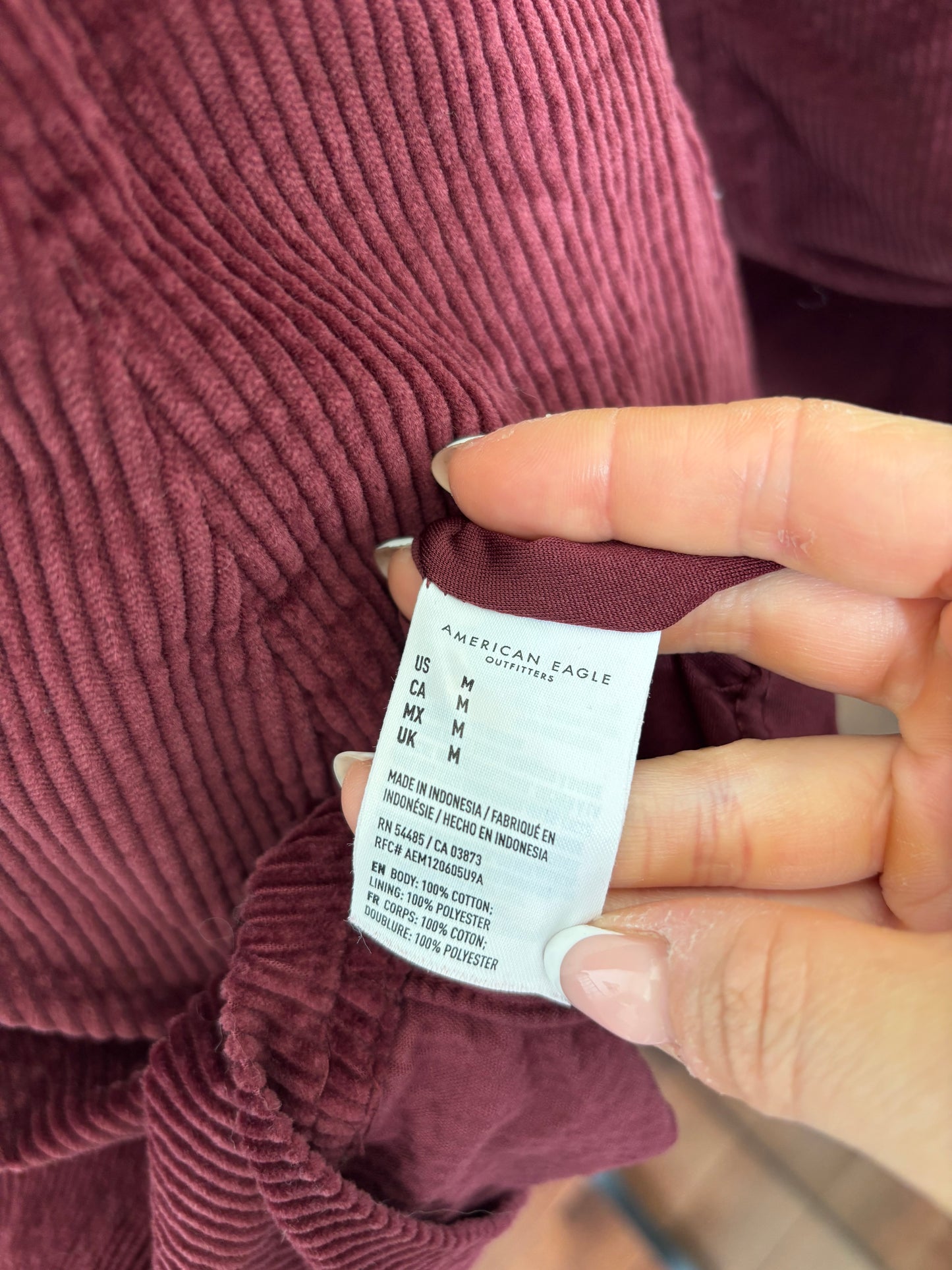 American Eagle Corduroy Dress Dark Red | Medium